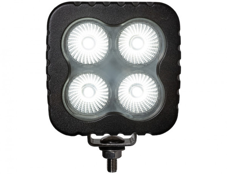 Image of Heated 4 Inch Square LED Flood Light - Clear from Buyers Products. Part number: 1492198