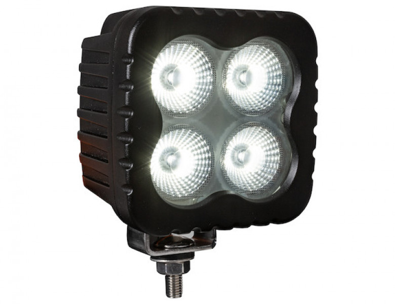 Image of Heated 4 Inch Square LED Flood Light - Clear from Buyers Products. Part number: 1492198