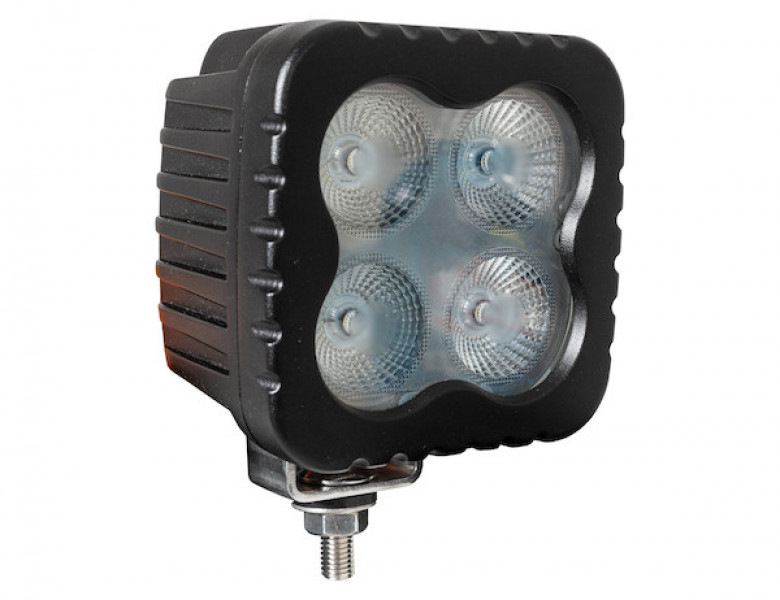 Image of Heated 4 Inch Square LED Flood Light - Clear from Buyers Products. Part number: 1492198