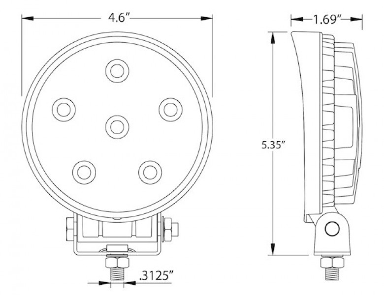 Image of 4.5 Inch Round LED Clear Spot Light from Buyers Products. Part number: 1492215