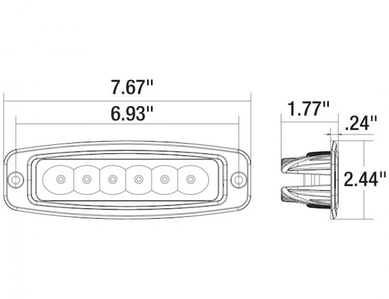 Image of Ultra Bright 7.5 Inch LED Flood Light with Angled Mounting Bracket from Buyers Products. Part number: 1492228