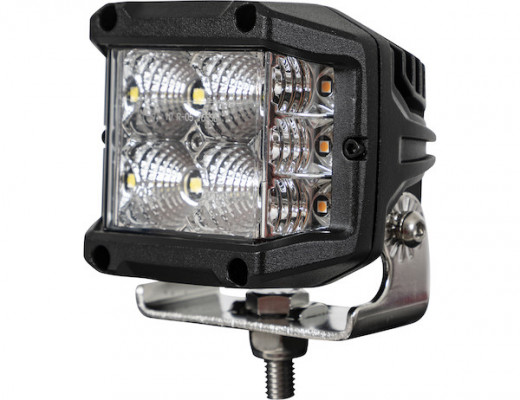 Image of 4 Inch Wide LED Flood Light with Strobe - Square Lens from Buyers Products. Part number: 1492232