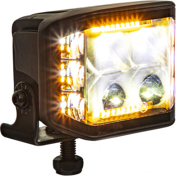 Image of 4 Inch Wide LED Flood Light with Strobe - Square Lens from Buyers Products. Part number: 1492232