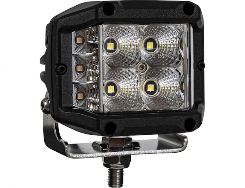 Image of 4 Inch Wide LED Flood Light with Strobe - Square Lens from Buyers Products. Part number: 1492232