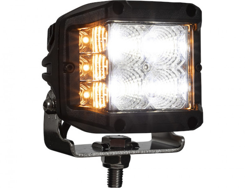 Image of 4 Inch Wide LED Flood Light with Strobe - Square Lens from Buyers Products. Part number: 1492232