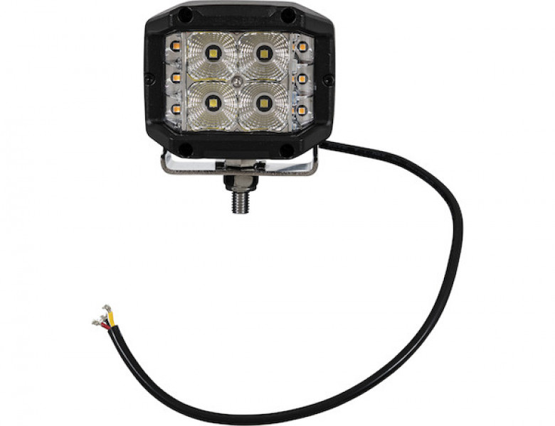 Image of 4 Inch Wide LED Flood Light with Strobe - Square Lens from Buyers Products. Part number: 1492232