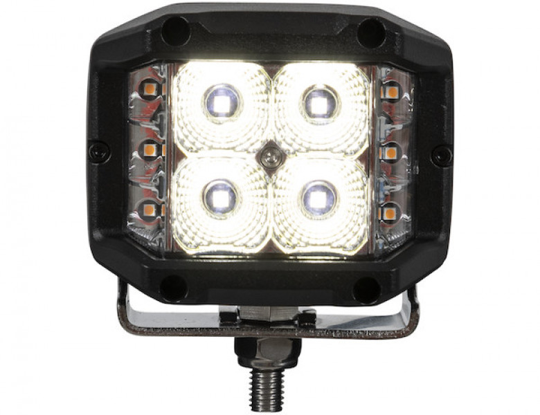 Image of 4 Inch Wide LED Flood Light with Strobe - Square Lens from Buyers Products. Part number: 1492232