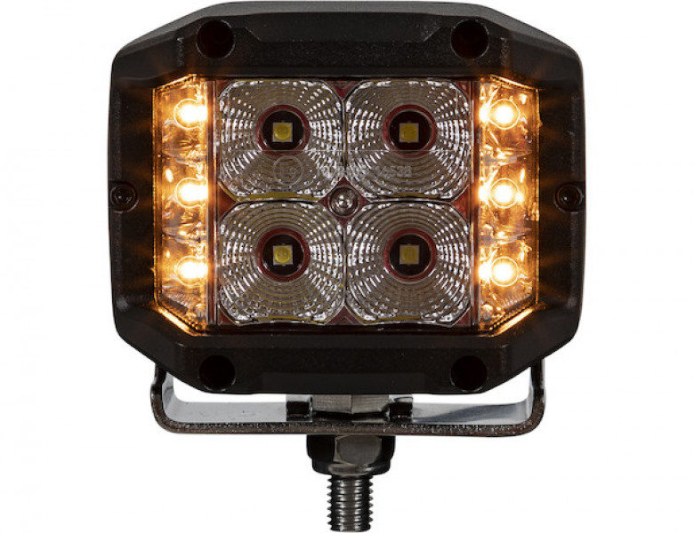 Image of 4 Inch Wide LED Flood Light with Strobe - Square Lens from Buyers Products. Part number: 1492232