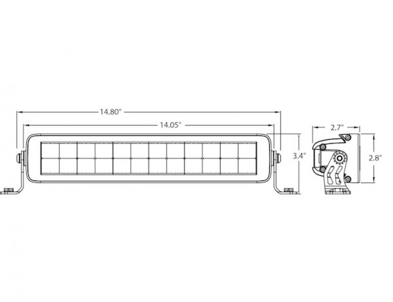 Image of Edgeless Ultra Bright Combination Spot-Flood LED Light Bar - Dual Row, 14 Inch Width from Buyers Products. Part number: 1492261