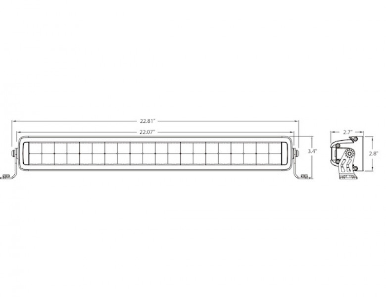 Image of Edgeless Ultra Bright Combination Spot-Flood LED Light Bar - Dual Row, 22 Inch Width from Buyers Products. Part number: 1492262