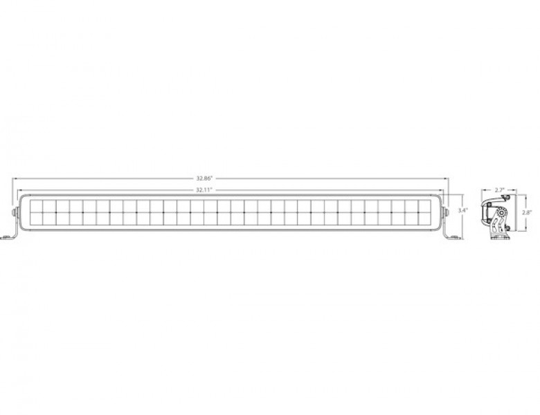 Image of Edgeless Ultra Bright Combination Spot-Flood LED Light Bar - Dual Row, 32 Inch Width from Buyers Products. Part number: 1492263