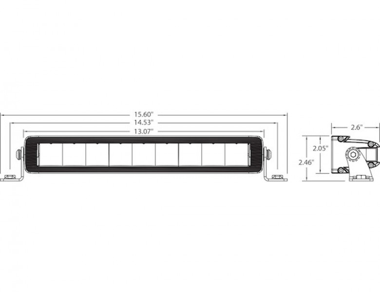 Image of Edgeless Ultra Bright Combination Light Bar - Single Row, 13 Inch Width from Buyers Products. Part number: 1492281