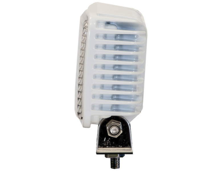 Image of 4 Inch by 6 Inch Rectangular LED Clear Flood Light with White Housing from Buyers Products. Part number: 1493118