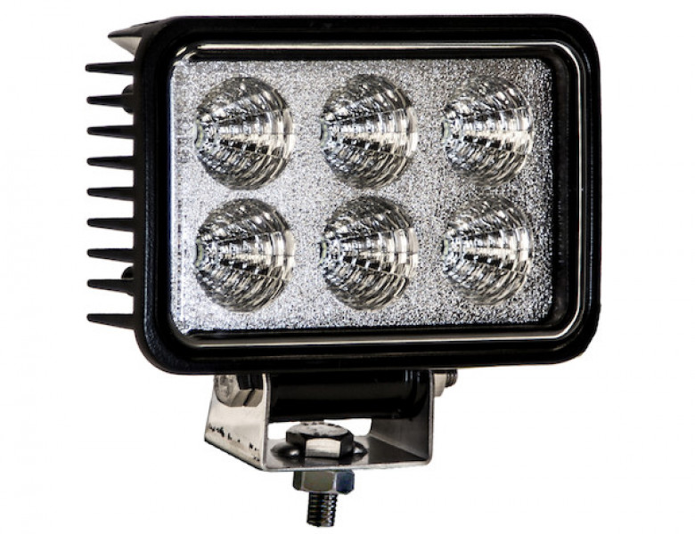 Image of 4 Inch by 6 Inch Rectangular LED Clear Spot Light With White Housing from Buyers Products. Part number: 1493218