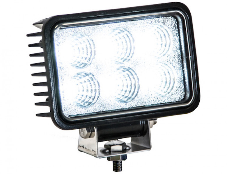 Image of 4 Inch by 6 Inch Rectangular LED Clear Spot Light With White Housing from Buyers Products. Part number: 1493218