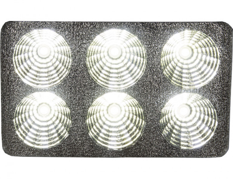 Image of 4 Inch by 6 Inch Rectangular LED Clear Spot Light With White Housing from Buyers Products. Part number: 1493218