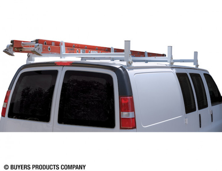 Image of White Van Ladder Rack Set - 2 Bars And 2 Clamps from Buyers Products. Part number: 1501310