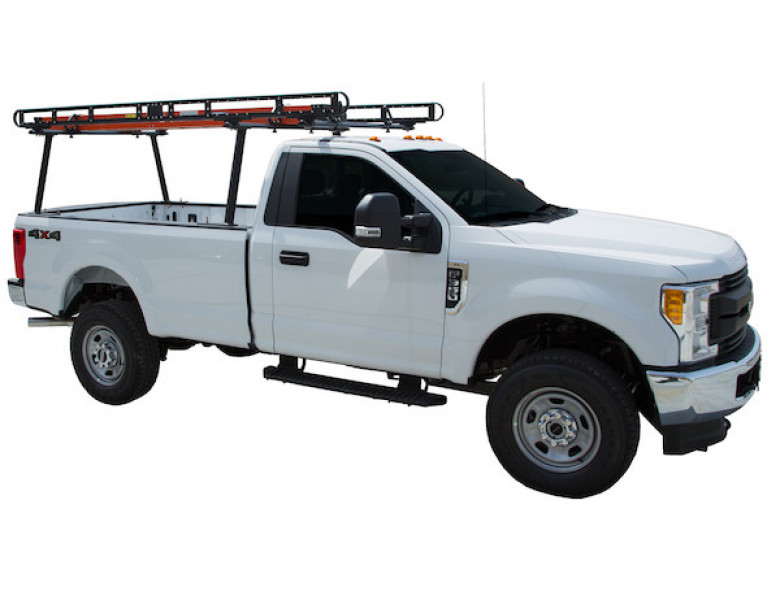 Image of Black Powder-Coated Aluminum Truck Ladder Rack from Buyers Products. Part number: 1501410