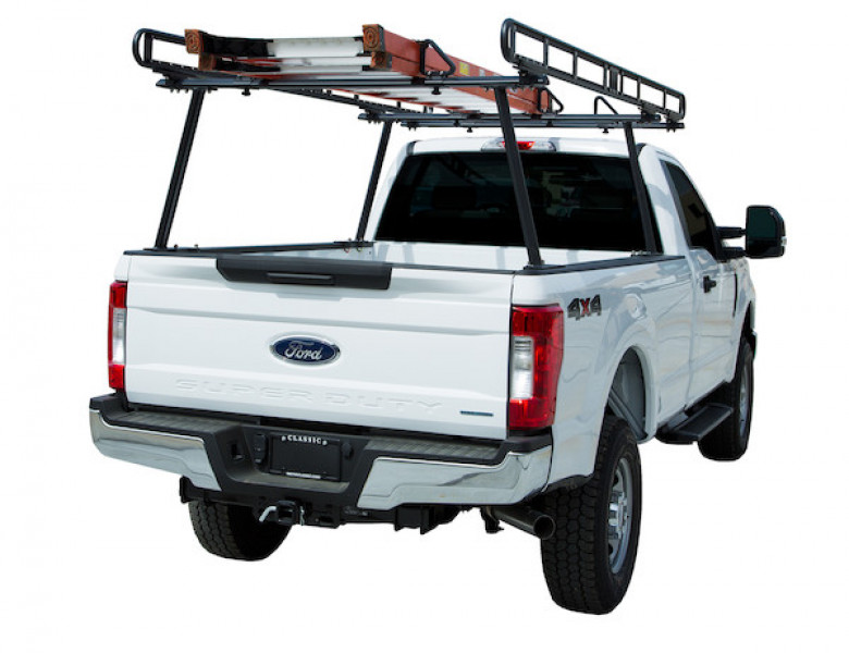 Image of Black Powder-Coated Aluminum Truck Ladder Rack from Buyers Products. Part number: 1501410