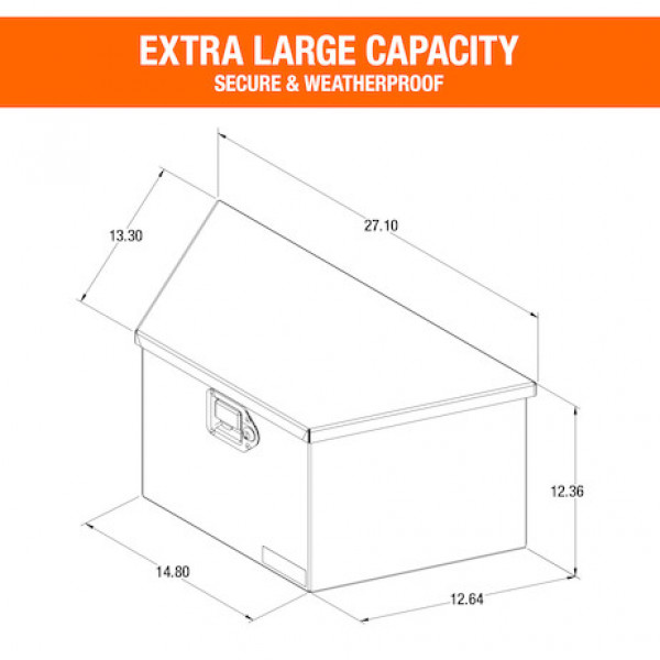 Image of 27 Inch Wide Gloss Black Steel Trailer Tongue Truck Box from Buyers Products. Part number: 1701281