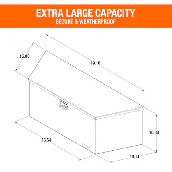 Image of 49 Inch Wide Gloss Black Steel Trailer Tongue Truck Box from Buyers Products. Part number: 1701285