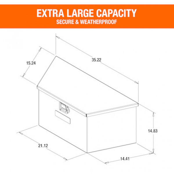 Image of 35 Inch Wide Diamond Tread Aluminum Trailer Tongue Truck Box from Buyers Products. Part number: 1701380