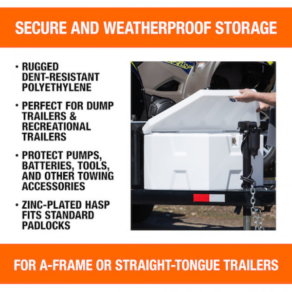 Image of 36 Inch Wide White Poly Trailer Tongue Truck Box from Buyers Products. Part number: 1701679