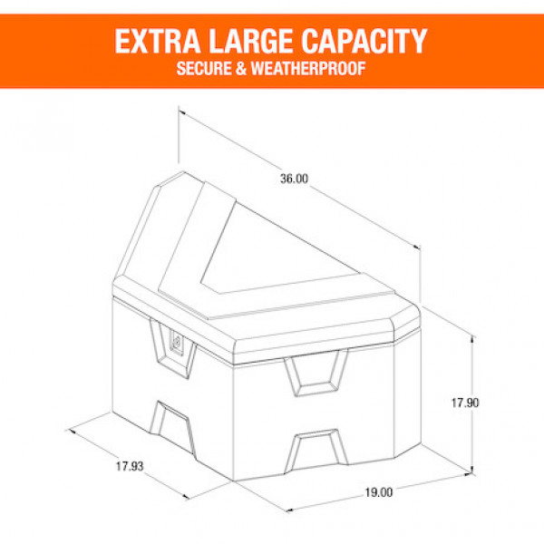 Image of 36 Inch Wide White Poly Trailer Tongue Truck Box from Buyers Products. Part number: 1701679