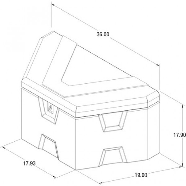 Image of 36 Inch Wide White Poly Trailer Tongue Truck Box from Buyers Products. Part number: 1701679