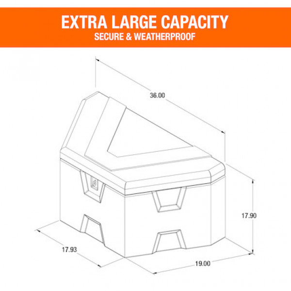 Image of 36 Inch Wide Black Poly Trailer Tongue Truck Box from Buyers Products. Part number: 1701680