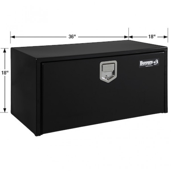 Image of 18x18x36 Inch Black Steel Underbody Truck Box With Paddle Latch from Buyers Products. Part number: 1702105