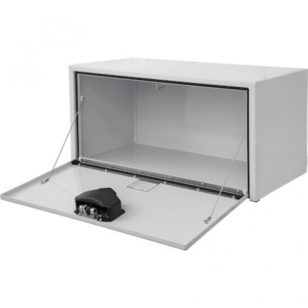 Image of 18x18x24 Inch White Steel Underbody Truck Box with Paddle Latch from Buyers Products. Part number: 1702200