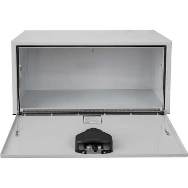 Image of 18x18x24 Inch White Steel Underbody Truck Box with Paddle Latch from Buyers Products. Part number: 1702200