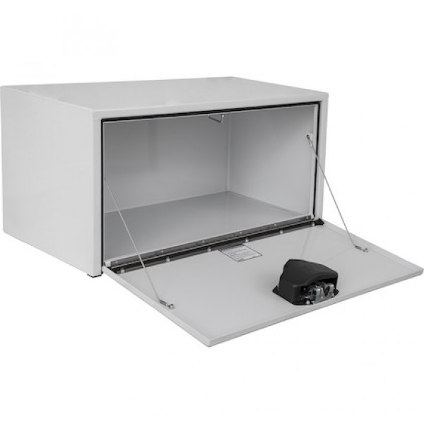 Image of 18x18x24 Inch White Steel Underbody Truck Box with Paddle Latch from Buyers Products. Part number: 1702200