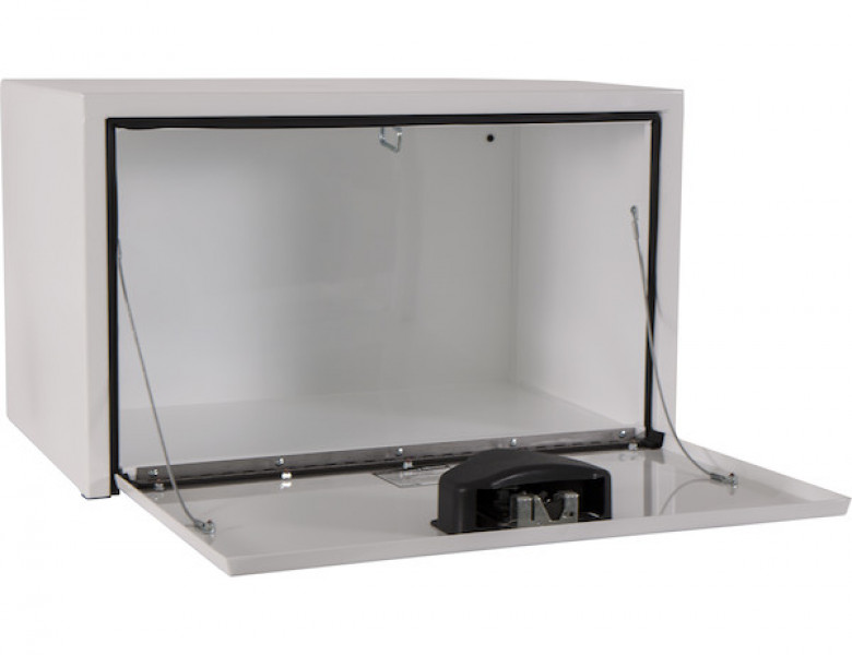 Image of 18x18x30 Inch White Steel Underbody Truck Box with Paddle Latch from Buyers Products. Part number: 1702203