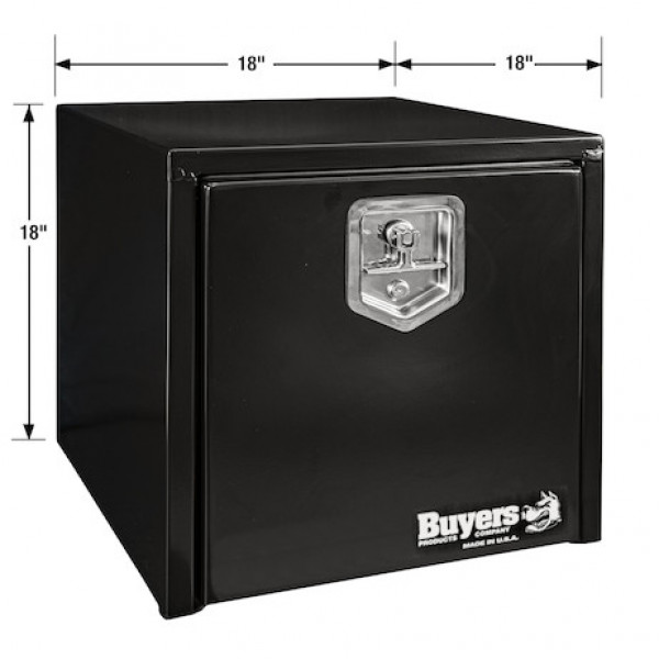 Image of 18x18x18 Inch Black Steel Underbody Truck Box from Buyers Products. Part number: 1702295