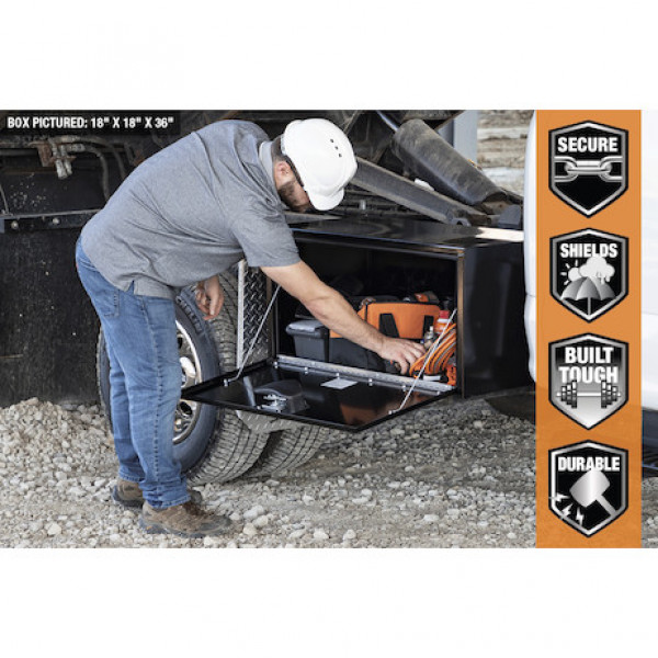 Image of 18x18x36 Inch Black Steel Underbody Truck Box from Buyers Products. Part number: 1702305