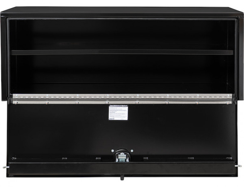 Image of 18x18x36 Inch Black Steel Underbody Truck Box with Built-In Shelf - 3-point Latch from Buyers Products. Part number: 1702306