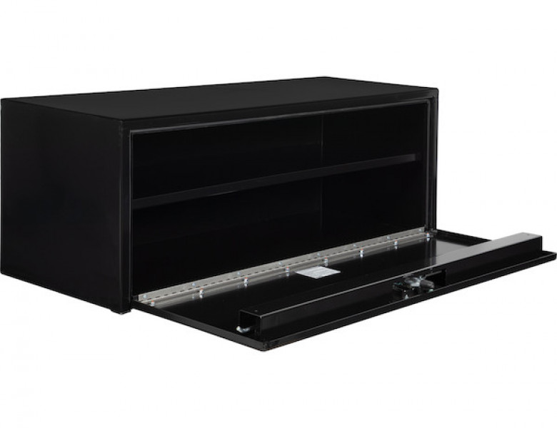 Image of 18x18x36 Inch Black Steel Underbody Truck Box with Built-In Shelf - 3-point Latch from Buyers Products. Part number: 1702306