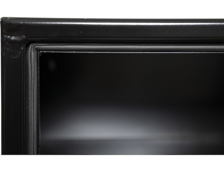 Image of 18x18x36 Inch Black Steel Underbody Truck Box with Built-In Shelf - 3-point Latch from Buyers Products. Part number: 1702306