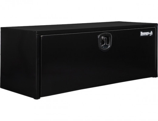 Image of 18x18x48 Inch Black Steel Underbody Truck Box with Built-In Shelf - 3-point Latch from Buyers Products. Part number: 1702311