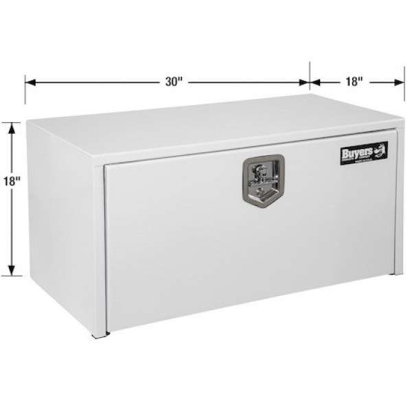 Image of 18x18x30 Inch White Steel Underbody Truck Box from Buyers Products. Part number: 1702403