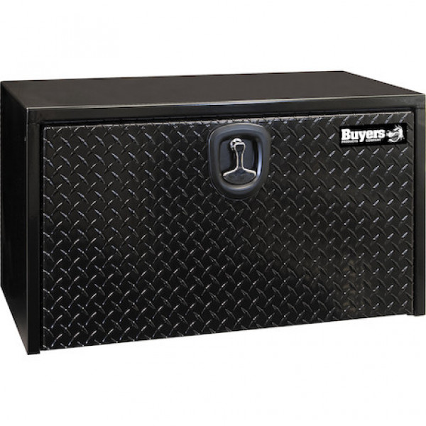 Image of 18x18x24 Inch Gloss Black Steel Underbody Truck Box With Aluminum Door from Buyers Products. Part number: 1702500