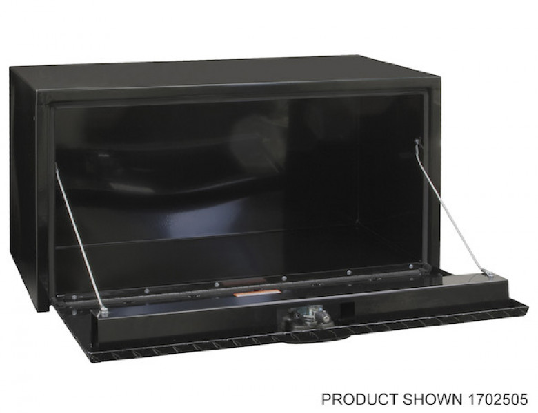 Image of 18x18x24 Inch Gloss Black Steel Underbody Truck Box With Aluminum Door from Buyers Products. Part number: 1702500