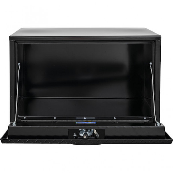 Image of 18x18x30 Inch Gloss Black Steel Underbody Truck Box With Aluminum Door from Buyers Products. Part number: 1702503