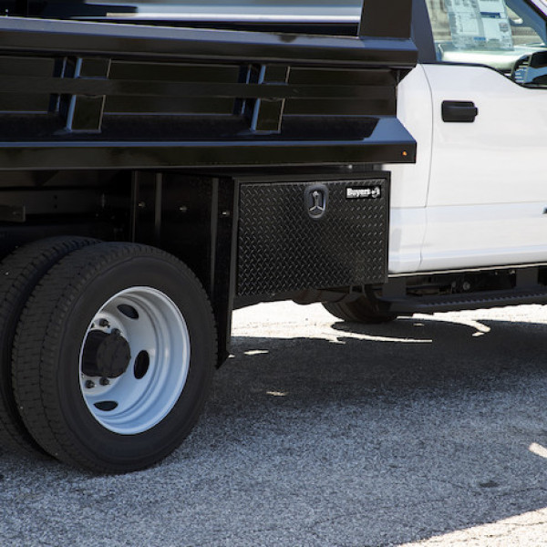 Image of 18x18x36 Inch Gloss Black Steel Underbody Truck Box With Aluminum Door from Buyers Products. Part number: 1702505