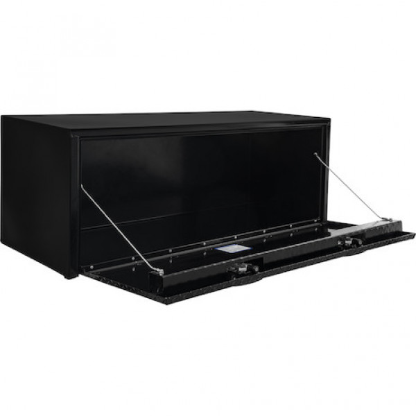 Image of 18x18x48 Inch Gloss Black Steel Underbody Truck Box With Aluminum Door from Buyers Products. Part number: 1702510