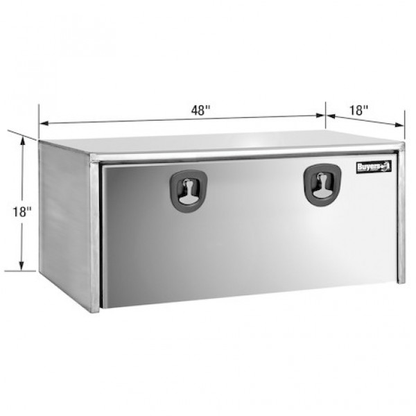 Image of 18x18x48 Stainless Steel Truck Box With Polished Stainless Steel Door from Buyers Products. Part number: 1702610