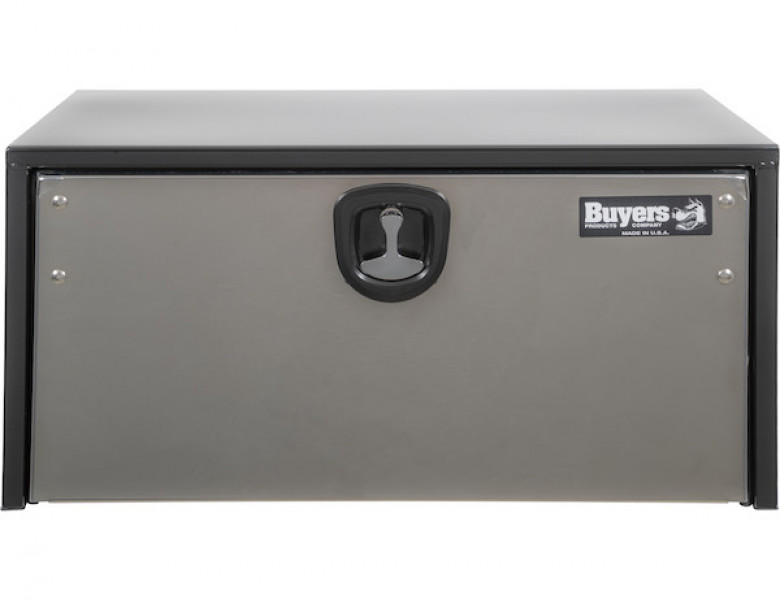 Image of 18x18x24 Inch Black Steel Truck Box With Stainless Steel Door from Buyers Products. Part number: 1702700