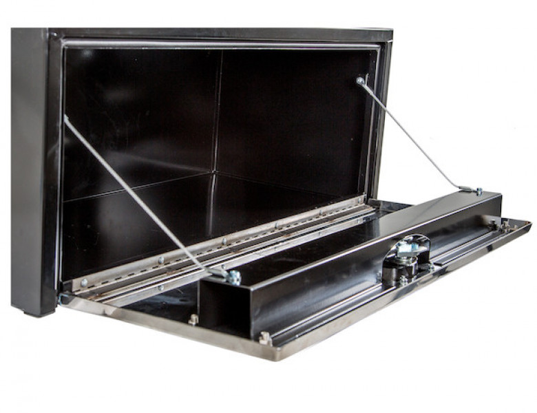 Image of 18x18x24 Inch Black Steel Truck Box With Stainless Steel Door from Buyers Products. Part number: 1702700